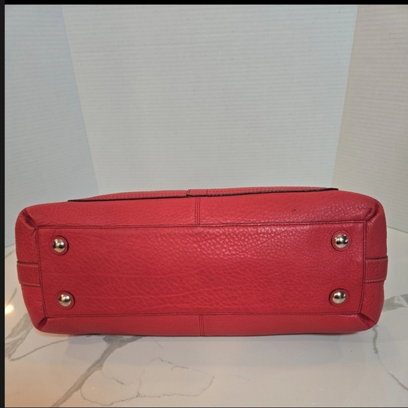 Y2K Coach Penelope Genuine Leather Pebbled Satchel Shoulder Bag Red - Picture 5 of 13